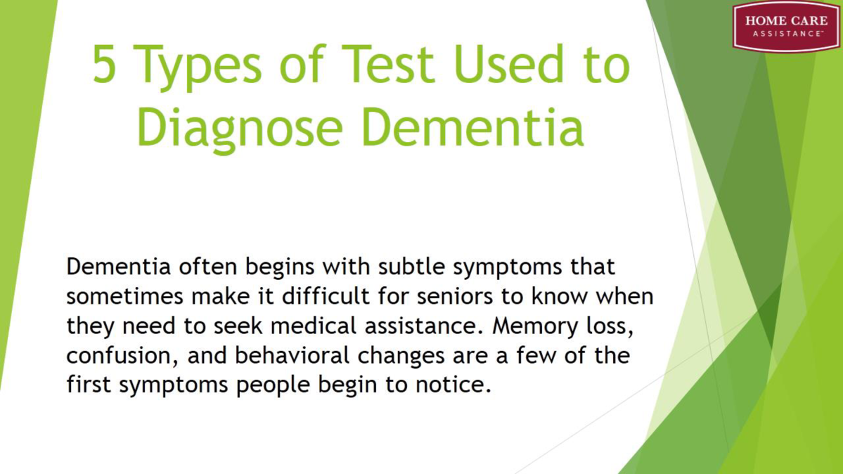 5 TYPES of TEST USED to DIAGNOSE DEMENTIA