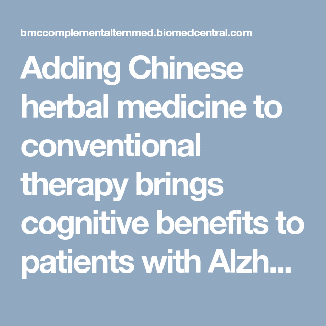 Adding Chinese herbal medicine to conventional therapy brings cognitive ...