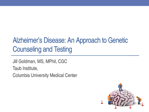 Alzheimers Disease: An Approach to Genetic Counseling and ...