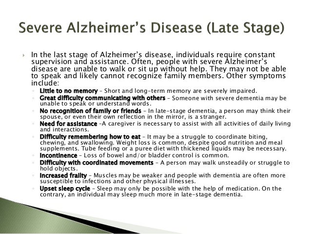 Alzheimers Disease &  Dementia Care: Stages of Alzheimers Disease