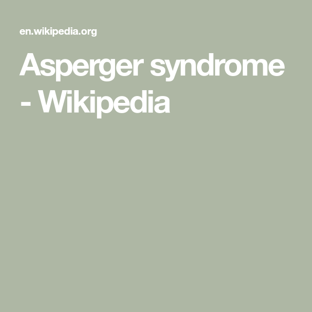 Asperger syndrome
