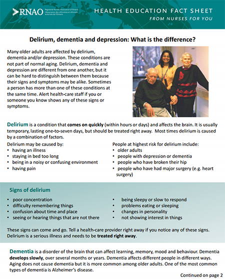 Delirium, dementia and depression: What is the difference ...