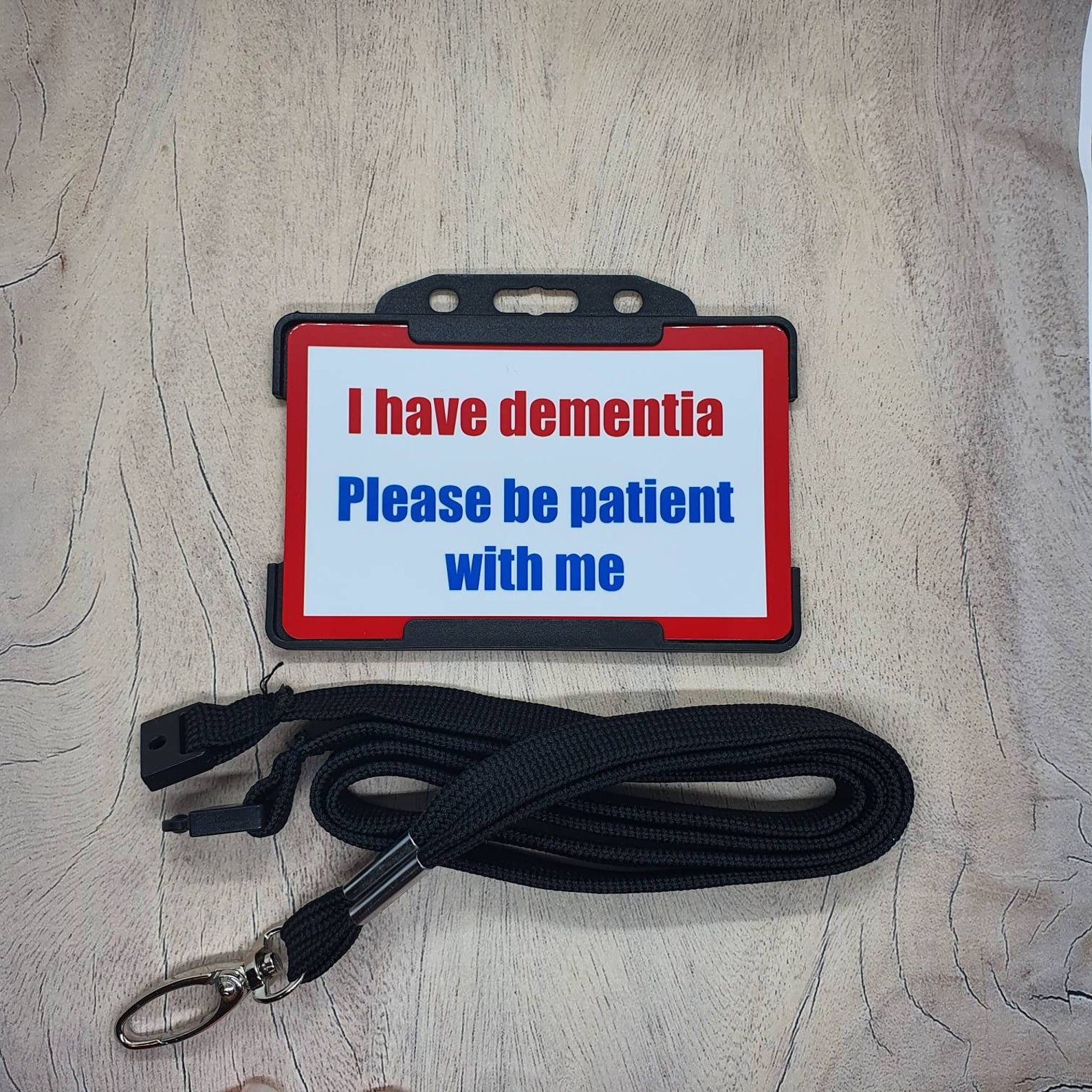 Dementia Hidden Disability Lanyard plastic ID Card with