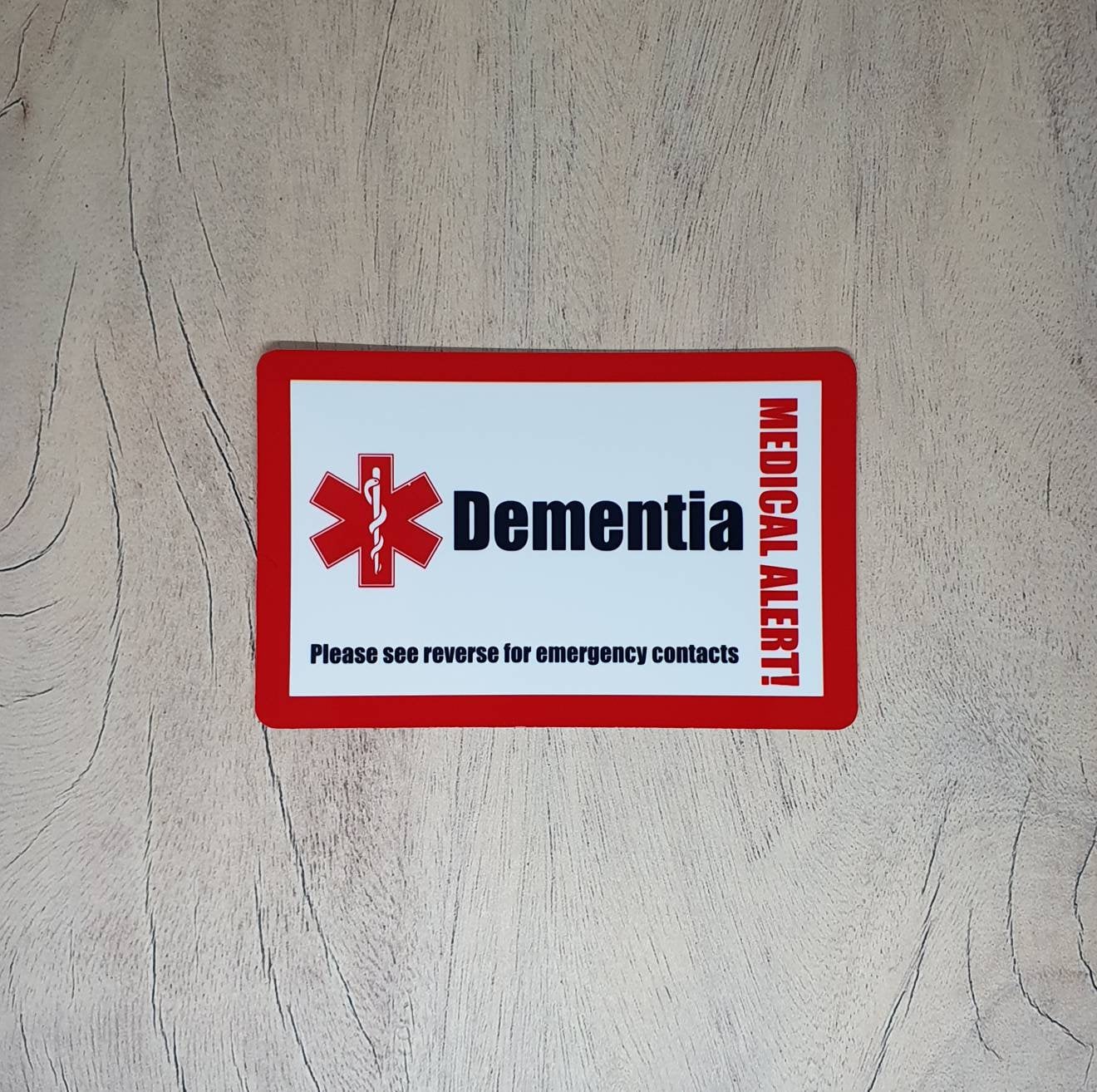 Dementia Medical Card Hidden Disability Emergency Contacts ...
