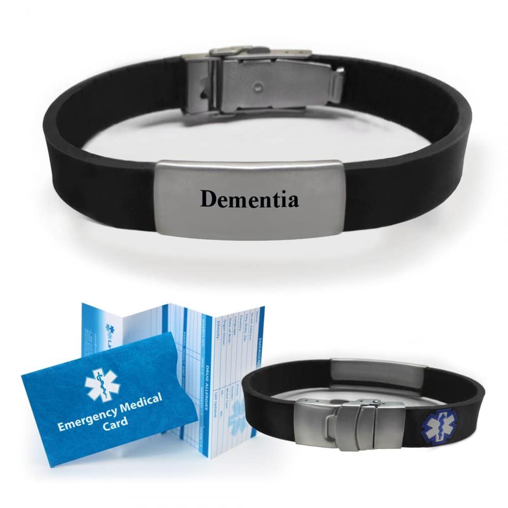 " DEMENTIA"  Sport/Slim Reversible Medical Alert ID Bracelet. Choose ...