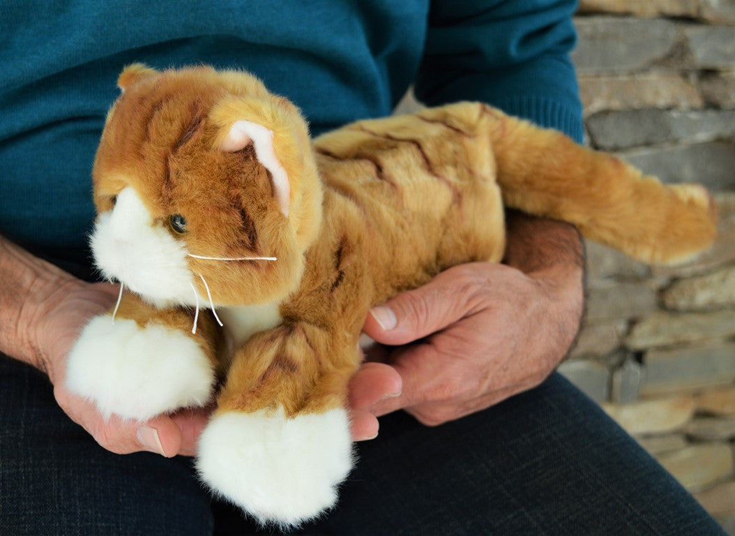 Ginger Tabby Cat Stuffed Toy for Seniors and People with Alzheimer