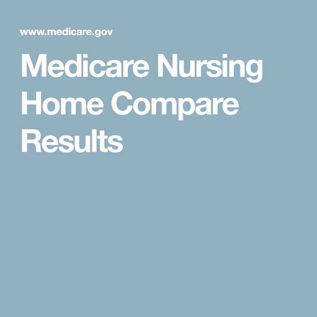 Medicare Nursing Home Compare Results