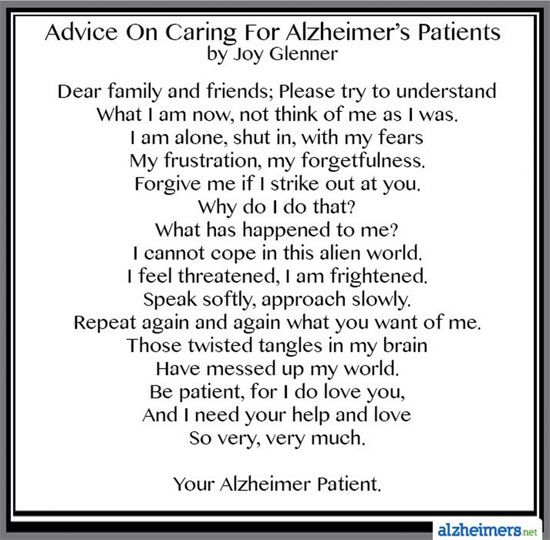 Poem: Advice on Caring for Alzheimer