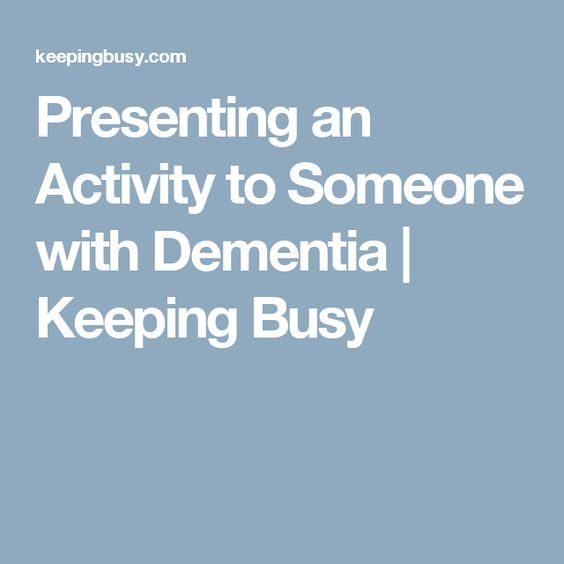 Presenting a Dementia Activity