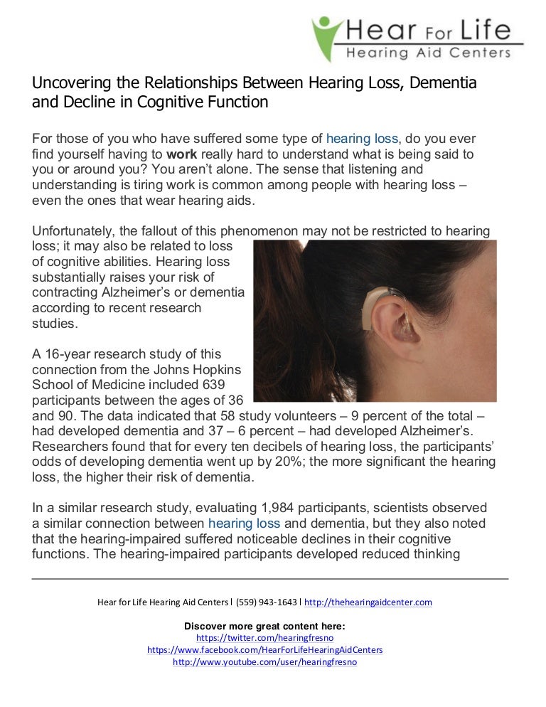 Uncovering the Relationships Between Hearing Loss ...