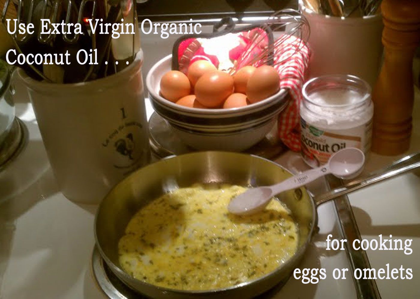 Use coconut oil instead of vegetable oils to saute ...